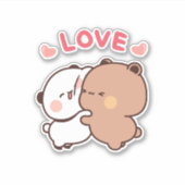 Schattige Panda beer paar, bubu en dudu knuffels l Sticker (Voorkant)