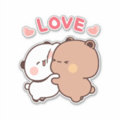 Schattige Panda beer paar, bubu en dudu knuffels l Sticker (Voorkant)