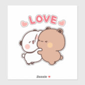 Schattige Panda beer paar, bubu en dudu knuffels l Sticker (Vel)