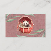 Schattige Panda Beer Rode Mand Luier Raffle Visitekaartje (Achterkant)