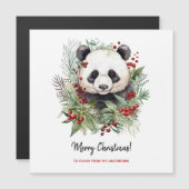 Schattige Panda Beer rustieke kerstbotanicals (Voorkant / Achterkant)