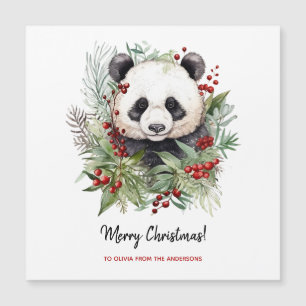 Schattige Panda Beer rustieke kerstbotanicals