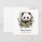 Schattige Panda Beer rustieke kerstbotanicals Feestdagenkaart (Voorkant / Achterkant)