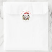 Schattige Panda Beer Santa hat Ronde Sticker (Tas)