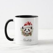 Schattige Panda Beer Santa Vrolijk Kerstfeest Mok (Links)