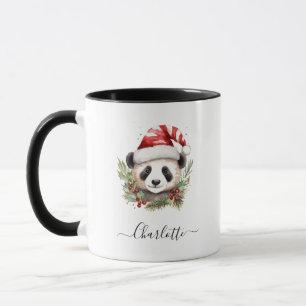 Schattige Panda Beer Santa Vrolijk Kerstfeest Mok