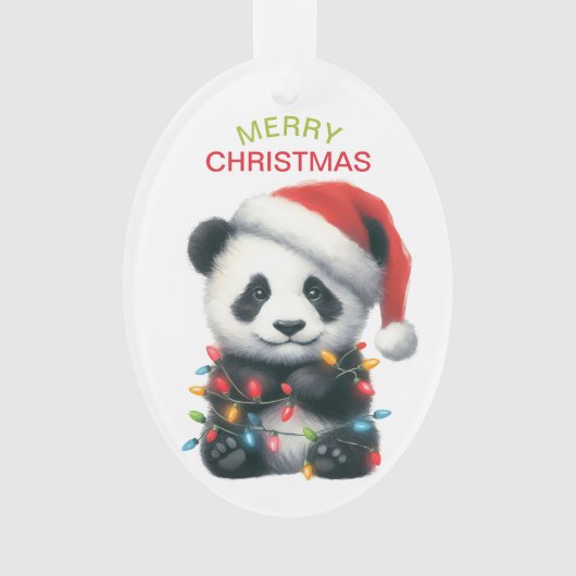 Schattige Panda Beer String Lights Kinder Christma Ornament (voorkant)