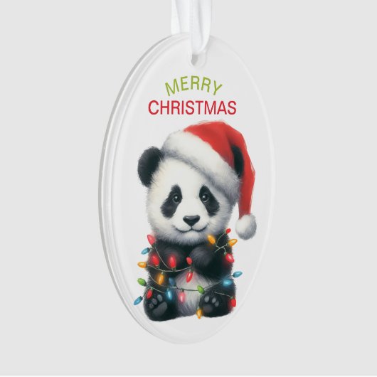 Schattige Panda Beer String Lights Kinder Christma Ornament (voorkant)