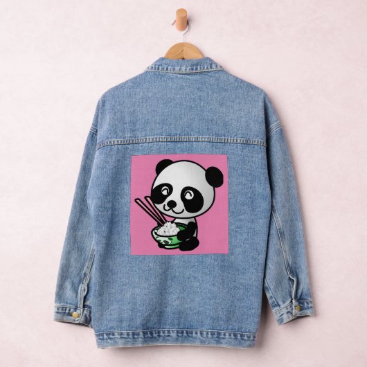 SCHATTIGE PANDA BEER SUSHI RICE DENIM JAS DENIM JACKET (Hangar)