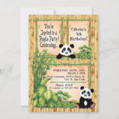 Schattige Panda Beer verjaardagsfeest uitnodiging (Voorkant)