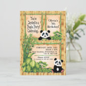 Schattige Panda Beer verjaardagsfeest uitnodiging (Staand voorkant)