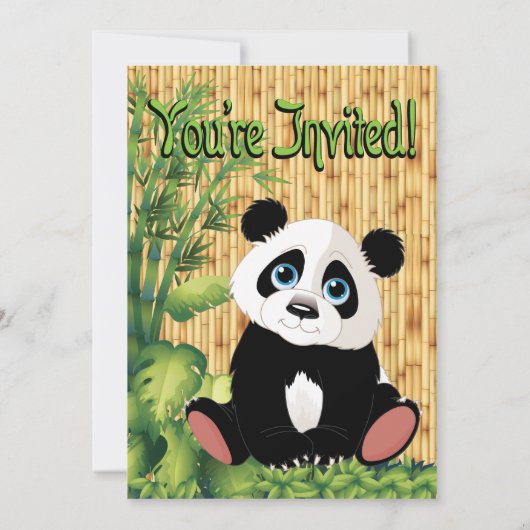 Schattige Panda Beer verjaardagsfeest uitnodiging (Achterkant)