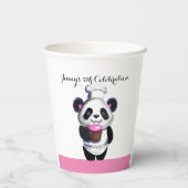 Schattige Panda Beer Verjaardagspapier beker (Achterkant)