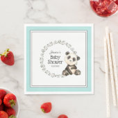 Schattige Panda Beer Waterverf Baby shower Servet (Insitu)