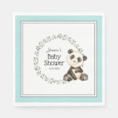 Schattige Panda Beer Waterverf Baby shower Servet (Voorkant)