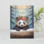 Schattige Panda Beer Woodland Forest vrolijk en he Feestdagenkaart (Staand voorkant)