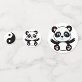 Schattige Panda Beer & Yin Yang Zwart & Wit Confetti (Voorkanten)