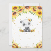 Schattige Panda Beer Zonnebloem Bloemen Baby showe Kaart (Achterkant)