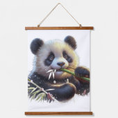 Schattige Panda Beren Hangend Wandkleed (Voorkant)