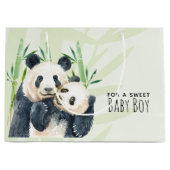 Schattige panda Beren knuffelen Waterverf baby jon Groot Cadeauzakje (Voorkant)