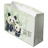 Schattige panda Beren knuffelen Waterverf baby jon Groot Cadeauzakje (Achterkant Gekanteld)