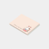 Schattige Panda beren paar, kawaii Cartoon Naam Post-it® Notes (Schuin)