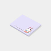 Schattige Panda beren paar, kawaii Cartoon Naam Post-it® Notes (Schuin)