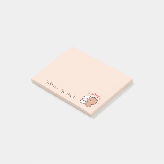 Schattige Panda beren paar liefde, Panda Cartoon N Post-it® Notes (Schuin)