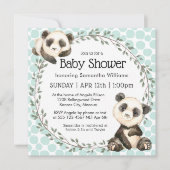 Schattige Panda Beren Square Baby shower Kaart (Voorkant)