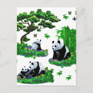 schattige panda-Cartoon Briefkaart