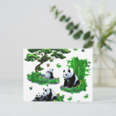 schattige panda-Cartoon Briefkaart (Staand voorkant)