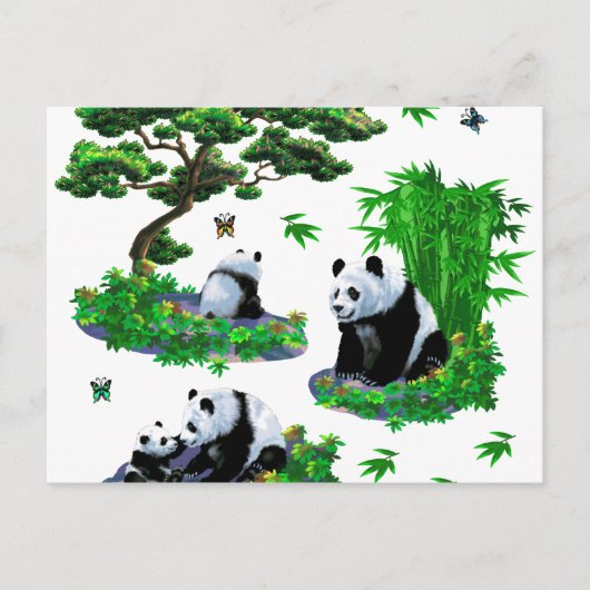 schattige panda-Cartoon Briefkaart (Voorkant)