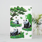 schattige panda-Cartoon Briefpapier (Staand voorkant)