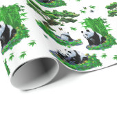schattige panda-Cartoon Cadeaupapier (Rol Hoek)