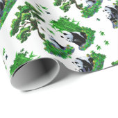 schattige panda-Cartoon Cadeaupapier (Rol Hoek)