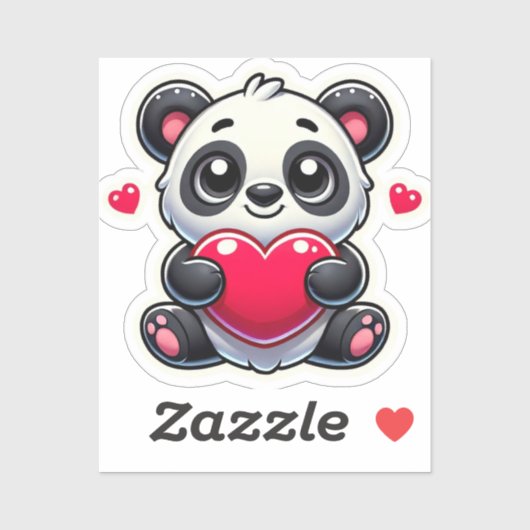 Schattige Panda Cartoon Heart Design Sticker (Vel)