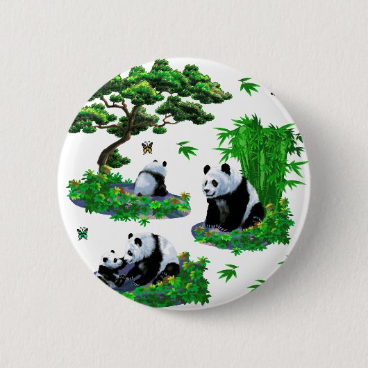 schattige panda-Cartoon Ronde Button 5,7 Cm (Voorkant)