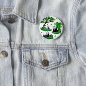 schattige panda-Cartoon Ronde Button 5,7 Cm (In situ)