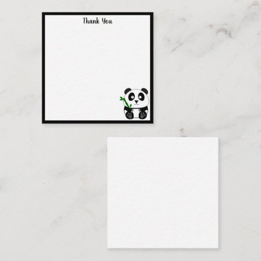 Schattige Panda Dank Je Notitiekaartje (Voorkant / Achterkant)