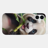 Schattige panda die bamboe eet iPhone hoesje (Achterkant horizontaal)