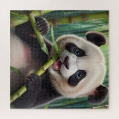 Schattige Panda die Bamboe Eet Legpuzzel (Horizontaal)