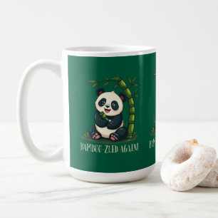 Schattige panda die bamboe omhelst, leuke cartoon koffiemok