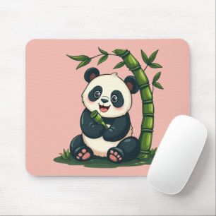 Schattige panda die bamboe omhelst, leuke cartoonk muismat