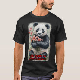 Schattige panda die bloemen draagt voor Moederdag  T-shirt