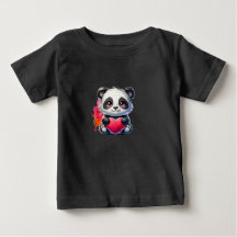 Schattige panda die een hart omhelst