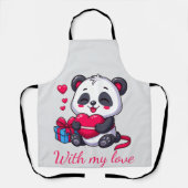 Schattige panda die een hart omhelst schort (Voorkant)