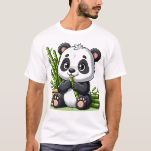 Schattige panda die suikerriet eet Aardige baby T-shirt