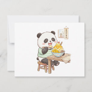 Schattige Panda die Taiwanees Mango Shaved Ice Foo RSVP Kaartje