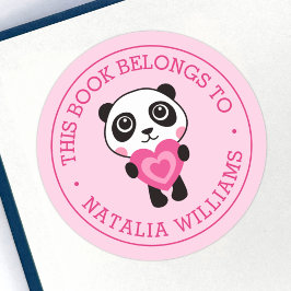 Schattige panda dit boek is van de kids school naa ronde sticker