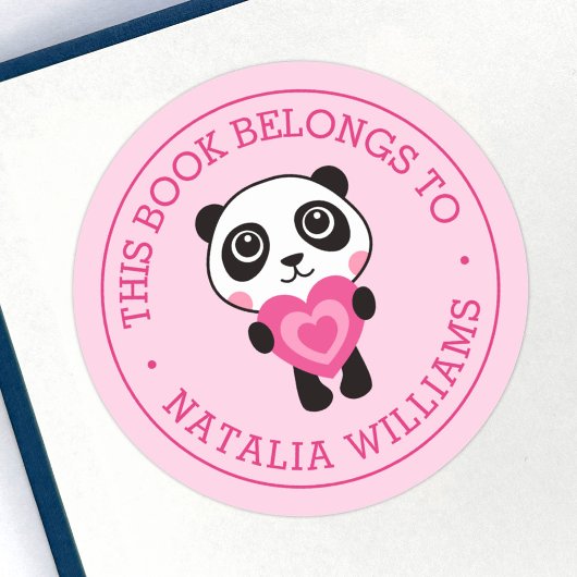 Schattige panda dit boek is van de kids school naa ronde sticker